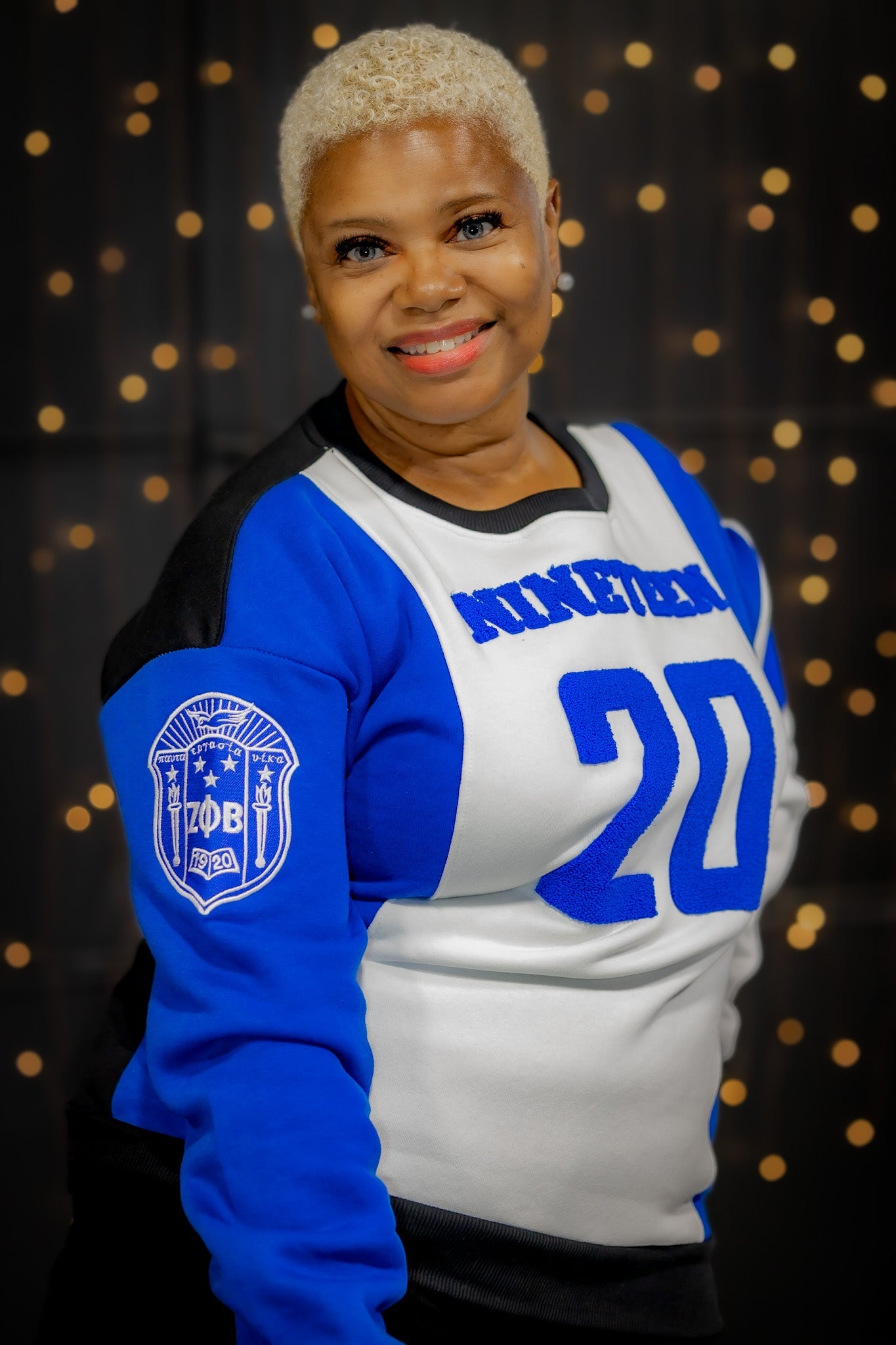 Zeta Phi Beta "J16" Nineteen 20 Chenille and Embroidered Sweatshirt