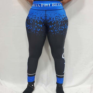 Zeta Phi Beta Leggings / Legging Sets (Black and Blue)