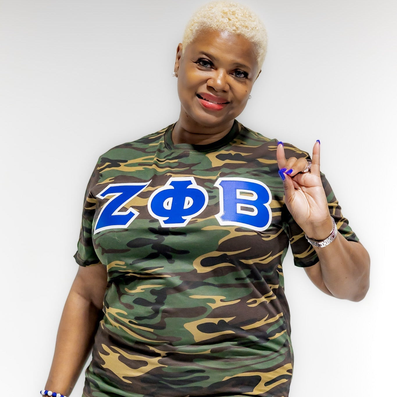 Zeta Phi Beta Letters Camouflage T-Shirt