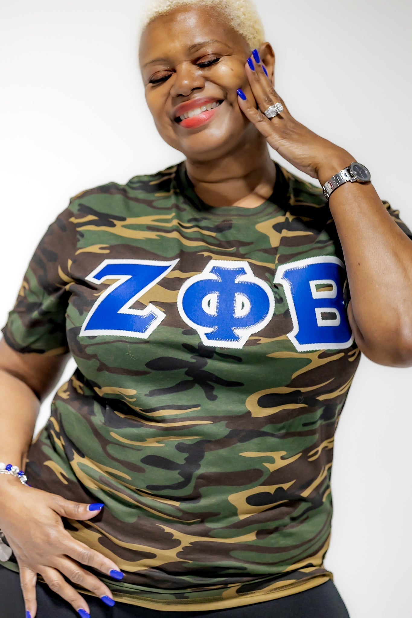 Zeta Phi Beta Letters Camouflage T-Shirt