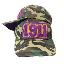 1911 Omega Psi Phi Distressed Camo Chenille Cap