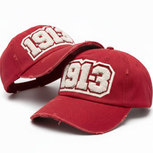 1913 Delta Sigma Theta Crimson Distressed Chenille Cap