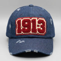 1913 Delta Sigma Theta Distressed Denim Chenille Cap Winters Industries 