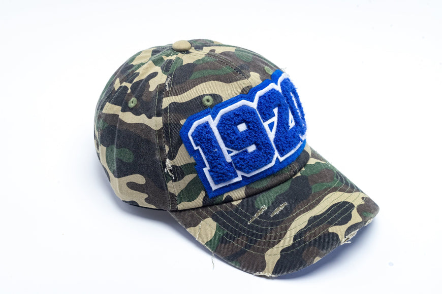 1920 Zeta Phi Beta Distressed Camo Chenille Cap