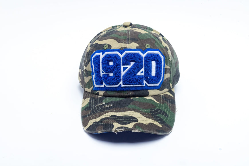 1920 Zeta Phi Beta Distressed Camo Chenille Cap