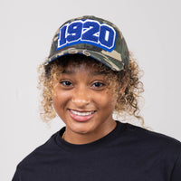 1920 Zeta Phi Beta Distressed Camo Chenille Cap Winters Industries 