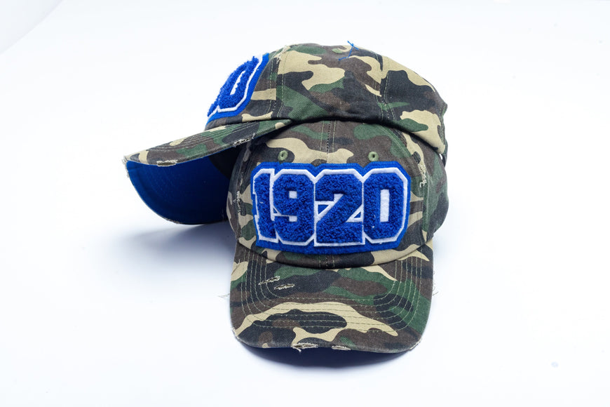 1920 Zeta Phi Beta Distressed Camo Chenille Cap