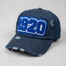 1920 Zeta Phi Beta Distressed Denim Chenille Cap