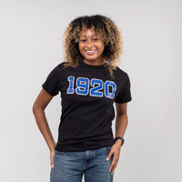1920 Zeta Phi Beta Distressed Letter Tee/Sweatshirt Winters Industries S Black T-shirt
