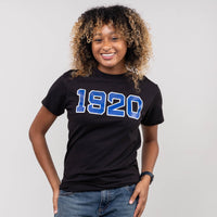 1920 Zeta Phi Beta Distressed Letter Tee/Sweatshirt Winters Industries S Black T-shirt