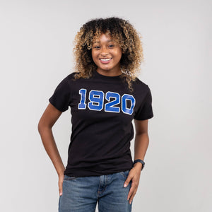 1920 Zeta Phi Beta Distressed Letter Tee/Sweatshirt Winters Industries S Black T-shirt