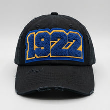 1922 Sigma Gamma Rho Distressed Black Chenille Cap