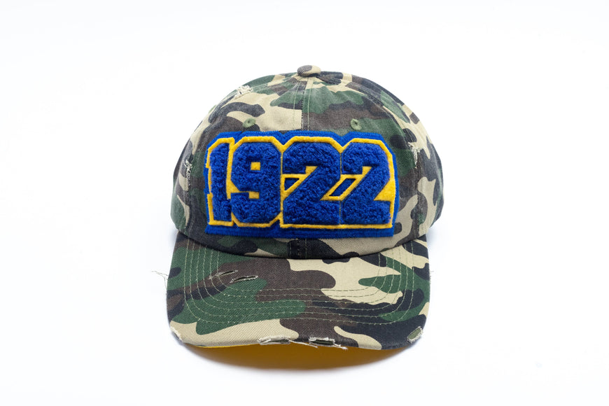 1922 Sigma Gamma Rho Distressed Camo Chenille Cap