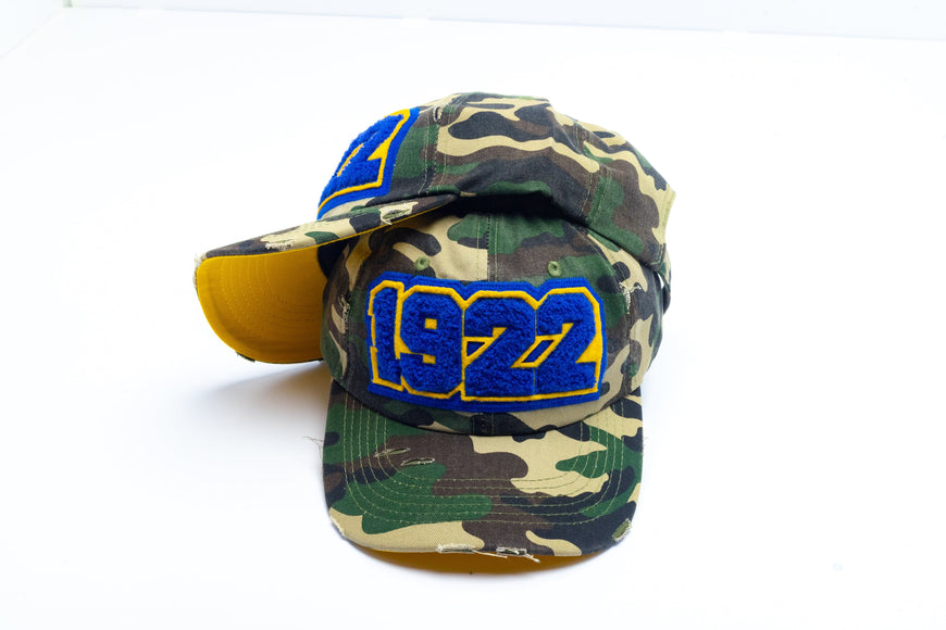 1922 Sigma Gamma Rho Distressed Camo Chenille Cap