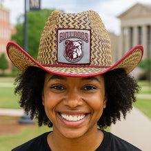 Alabama A&M University (AAMU) Straw Cowboy Hat with Strap