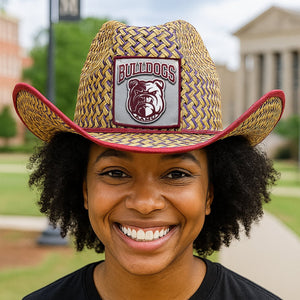 Alabama A&M University (AAMU) Straw Cowboy Hat with Strap Winters Industries 