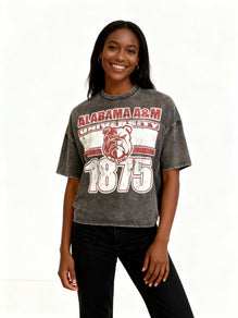 Alabama A&M University Oversized Acid Wash Box Tee