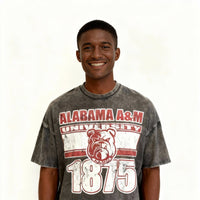 Alabama A&M University Oversized Acid Wash Box Tee Winters Industries 