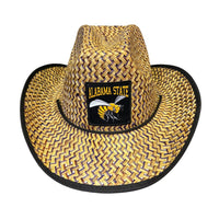Alabama State University (ASU) Straw Cowboy Hat with Strap Winters Industries 
