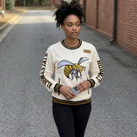 Alabama State University HBCU Cream 3D Embroidery Crewneck Sweatshirt WintersIndustries by Fully Promoted Mesquite 