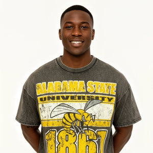 Alabama State University Oversized Acid Wash Box Tee Winters Industries 