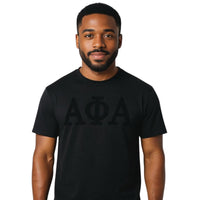 Alpha Phi Alpha Black Letters Brush Embroidery Tee Winters Industries 