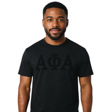 Alpha Phi Alpha Black Letters Brush Embroidery Tee