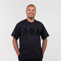 Alpha Phi Alpha Black Letters Brush Embroidery Tee Winters Industries 