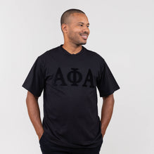 Alpha Phi Alpha Black Letters Brush Embroidery Tee