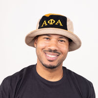 Alpha Phi Alpha Corduroy Bucket Hat with 3D Embroidered Letters Winters Industries 