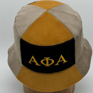 Alpha Phi Alpha Corduroy Bucket Hat with 3D Embroidered Letters