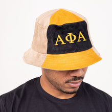 Alpha Phi Alpha Corduroy Bucket Hat with 3D Embroidered Letters