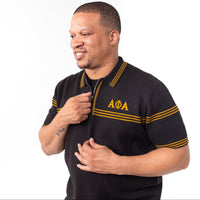 Alpha Phi Alpha Knitted Polo Black Winters Industries 