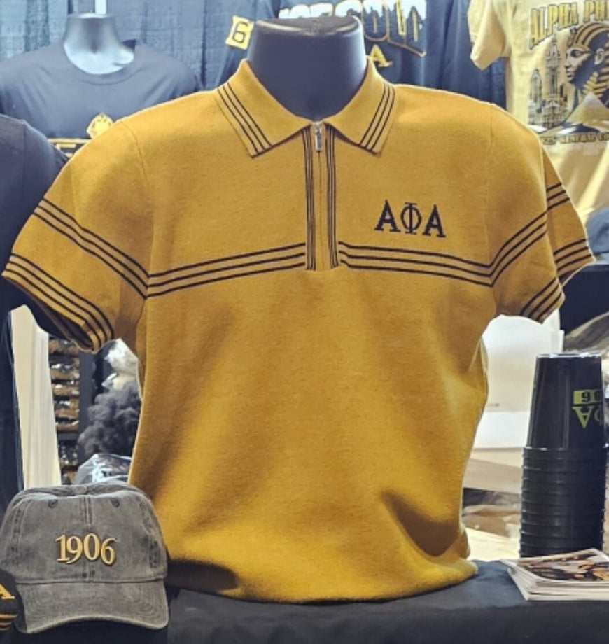 Alpha Phi Alpha Knitted Polo Gold Winters Industries 