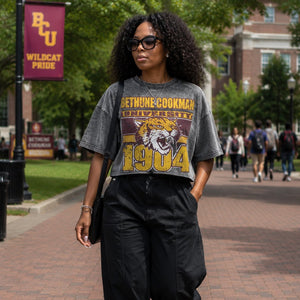 Bethune Cookman Acid Wash Box Tee Winters Industries 
