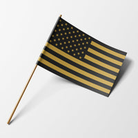 Black and gold handheld flag