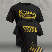 Black and gold Vote Kamala 2024 Flag combo