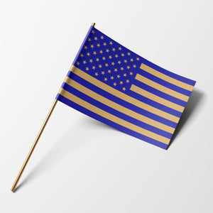 Blue and Gold handheld flag