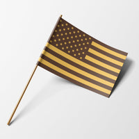 Brown and Gold handheld flag