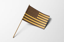 Brown and Gold handheld flag