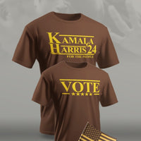 Brown and Gold Vote Kamala 2024 Flag combo