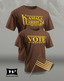 Brown and Gold Vote Kamala 2024 Flag combo