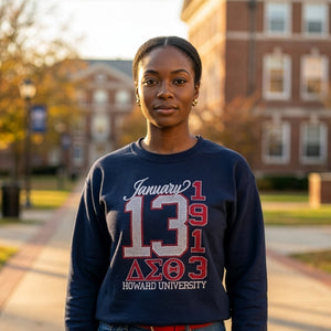 Delta Sigma Theta Bling and Rhinestone "January 13 1913 Howard University Sweatshirt / Tshirt Shirts Winters Industries by Fully Promoted Mesquite 