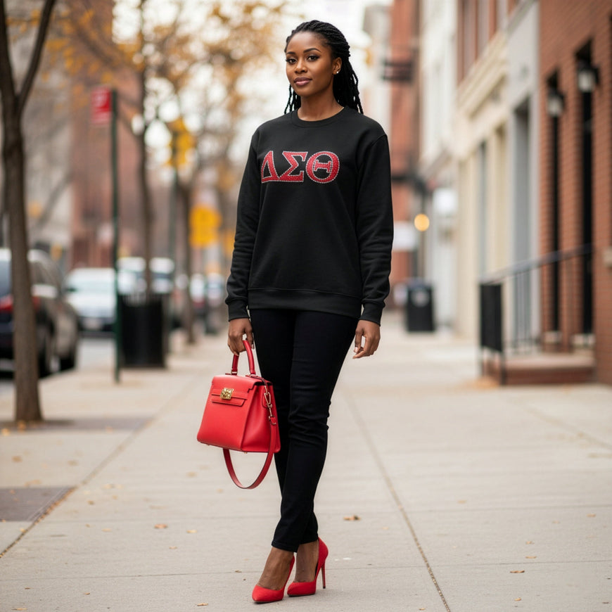 Delta Sigma Theta Bling Letters Sweatshirt WintersIndustries by Fully Promoted Mesquite 