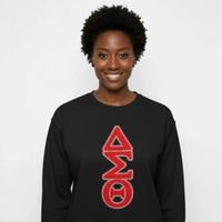 Delta Sigma Theta Chenille Letters Sweatshirt WintersIndustries by Fully Promoted Mesquite S Black 