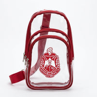 Delta Sigma Theta Clear Stadium Bag with Red Trim Stadium Bag Winters Industries 