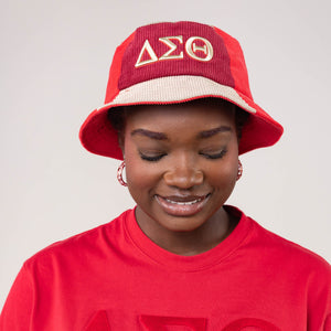 Delta Sigma Theta Corduroy Bucket Hat with 3D Embroidered Letters Winters Industries 