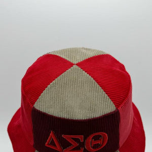 Delta Sigma Theta Corduroy Bucket Hat with 3D Embroidered Letters