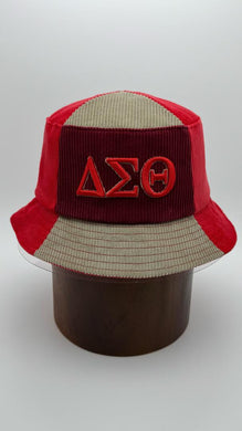 Delta Sigma Theta Corduroy Bucket Hat with 3D Embroidered Letters