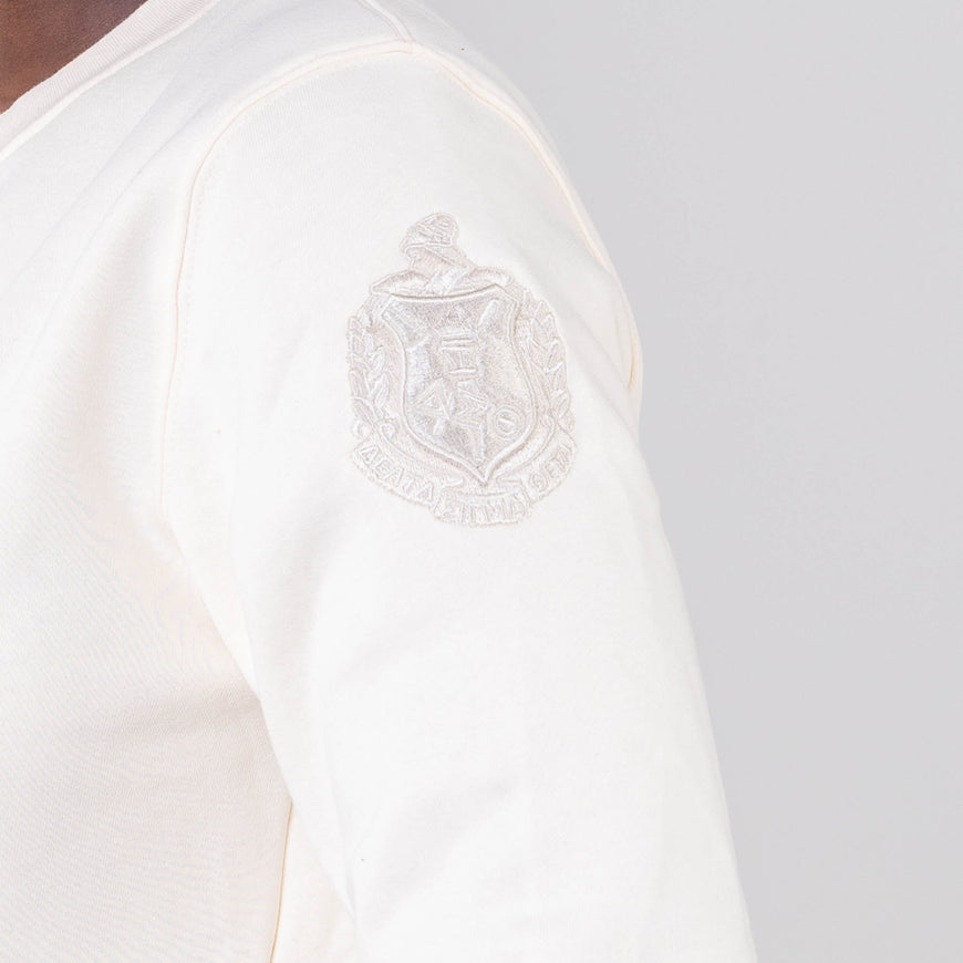 Delta Sigma Theta Cream on Cream Cropped Crewneck Sweater Winters Industries 